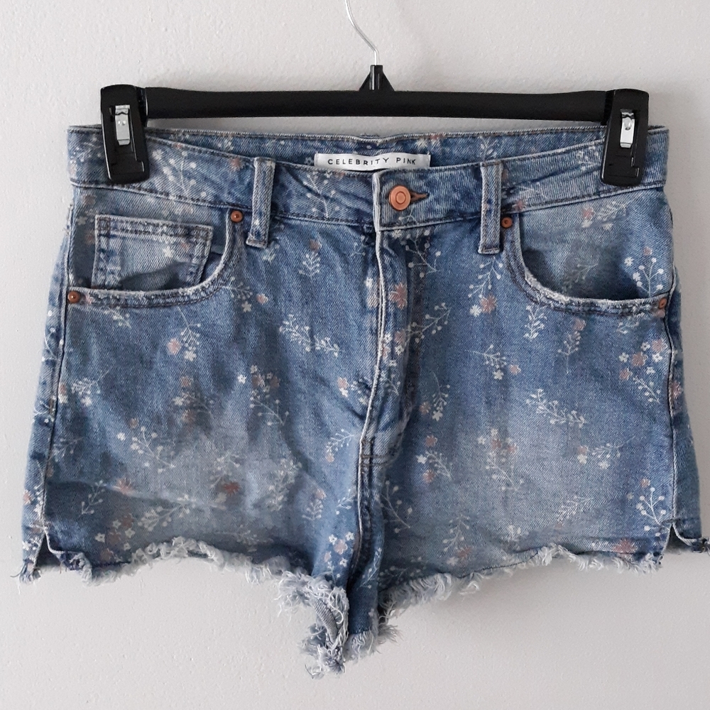 Celebrity Pink Floral Jean Shorts